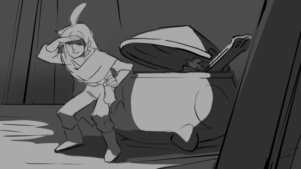 Zoe and her father are playing the Shadow Dance, a technique that the Elusive learn to move stealthily through the houses of the Giant People.