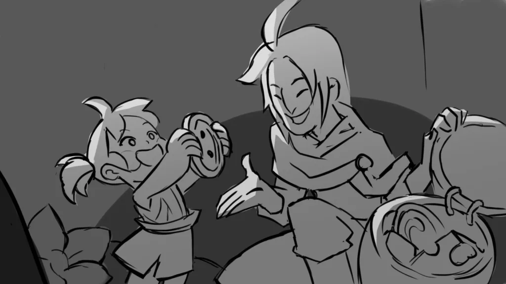 Zoe's father brought her a gift, a tiny button, from his last raid.